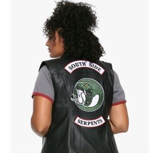 Riverdale Toni Topaz Southside Serpent Faux Leather Vest Sz XL unisex moto biker